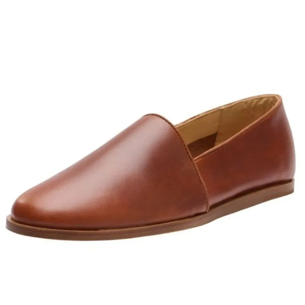 NISOLO MEN'S ALEJANDRO LEATHER SLIP ON SHOES BRANDY SZ 8 NIB $180